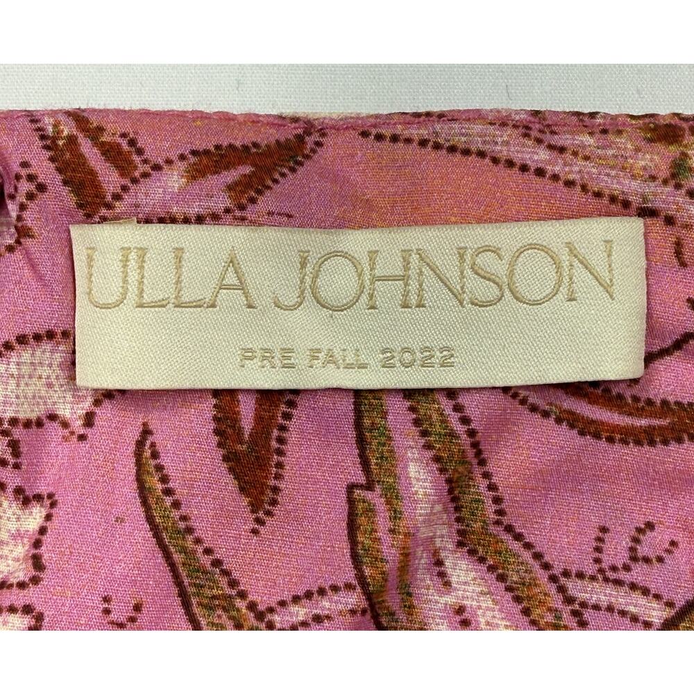 Ulla Johnson Leilani Dress Sz 8 100% cotton pink & gold floral print pockets - Picture 3 of 15